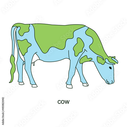 Vector icon for Cow in Outline Style. Represents livestock farming, dairy production, and sustainable animal husbandry in agricultural practices.