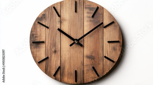 Wallpaper Mural This wooden clock features a minimalist design with a rustic aesthetic, perfect for home decor and adding natural beauty to any space with its unique structure. Torontodigital.ca