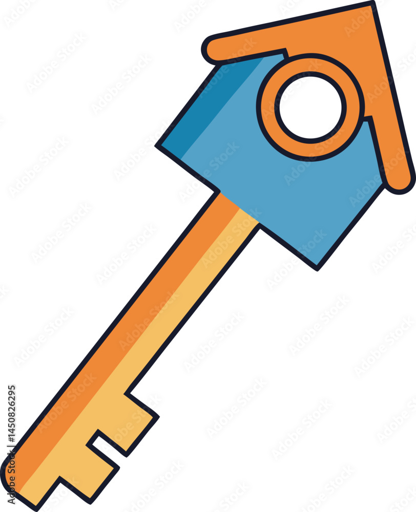 Key to New Home mascot logo design Key to New Home mascot logo design