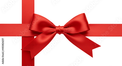 Closeup of a vibrant red satin ribbon tied in a perfect bow against a black background. Elegant and festive, ideal for gift wrapping or holiday decor transparent png.