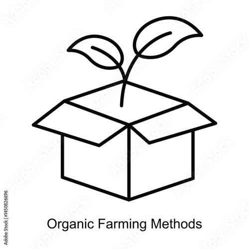 Vector icon for Organic Farming Methods in Sustainable Agriculture. Highlights healthy plant growth and soil enrichment practices for eco-friendly farming systems.