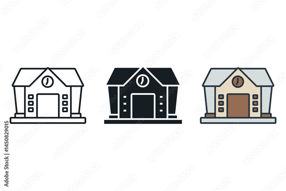 school icons isolated on White Background. Flat style design school icons isolated on White Background. Flat style design