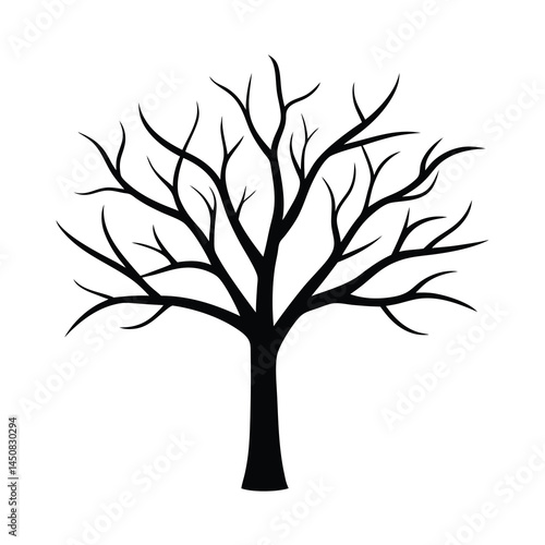 Simple Bare Tree Silhouette Illustration