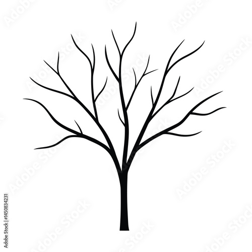 Soft Pale Background with Bare Tree Branches Vector