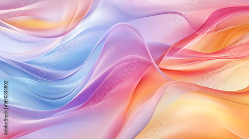 Wallpaper Mural Abstract Pastel Wave Background Soft Pink Orange Blue Swirls Torontodigital.ca