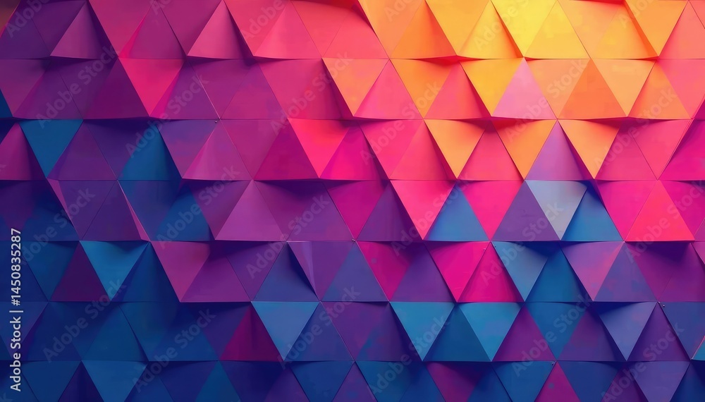 Obraz premium Repeating triangular shapes forming a vibrant mosaic, background, geometric