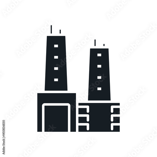 skycraper icons isolated on White Background. Flat style design