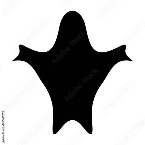 Mysterious Silhouette Figure with Spread Appendages Against a White Backdrop