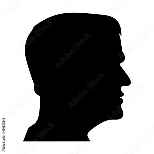 Silhouette of a man's head and shoulders in side profile view