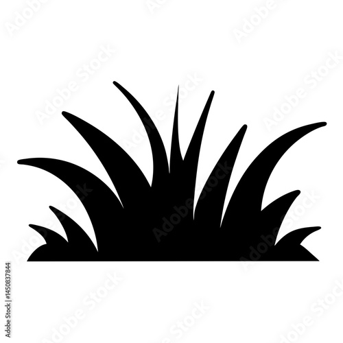 Silhouette illustration of a clump of grass, perfect for adding a natural touch