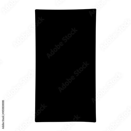 An image of a solid black rectangular shape on a white background