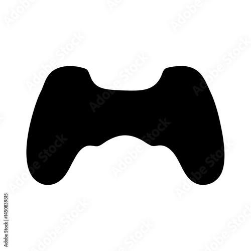 Black silhouette of a game controller representing video gaming and entertainment
