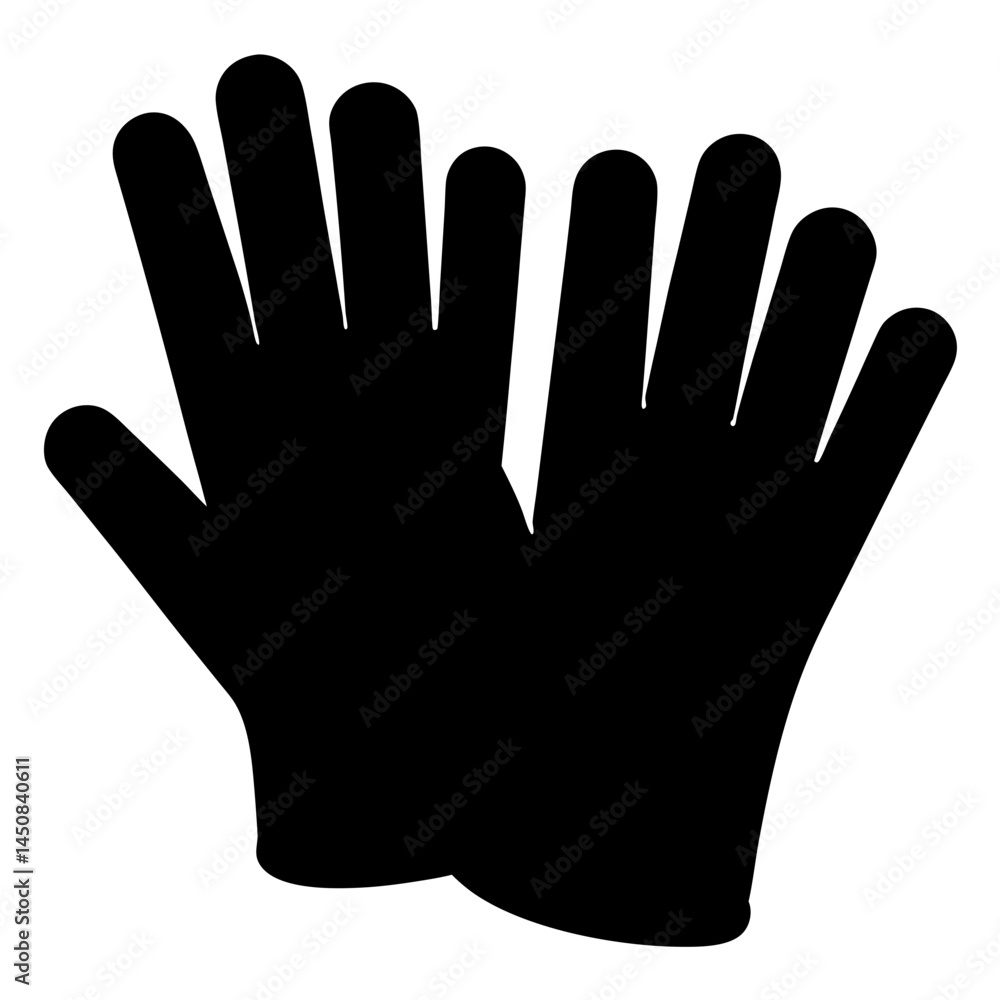 Fototapeta premium A pair of solid black gloves for hand protection against hazards