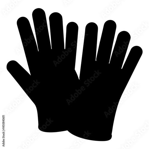 A pair of solid black gloves for hand protection against hazards