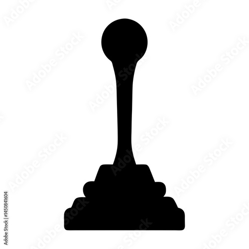 Black silhouette of a classic car gearshift with ball knob design