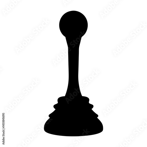 Stylized black gear shifter silhouette isolated on a white background image