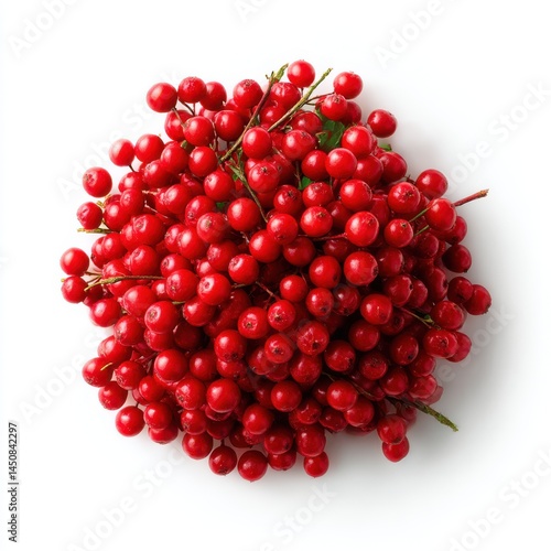 Pile of red berries isolated on white background