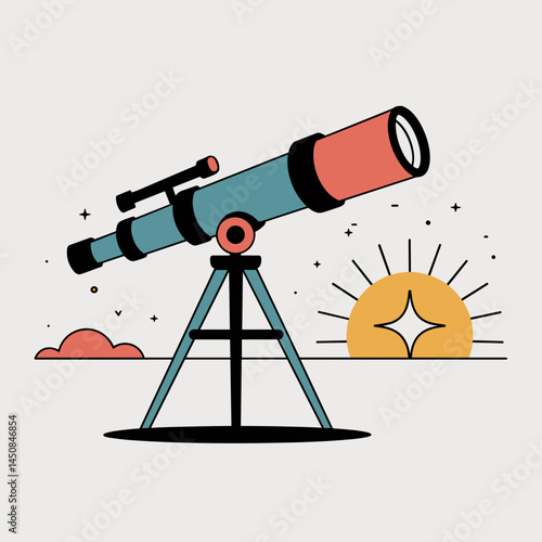 Retro Telescope Stargazing