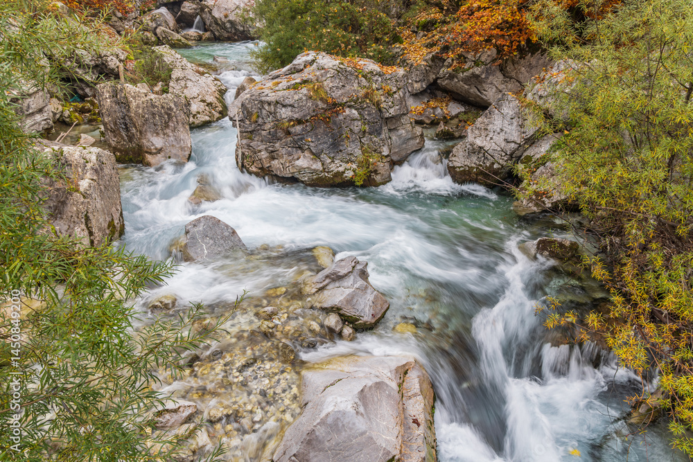 Falls and whitewater on the Valbonas River in Valbona Valley National Park.