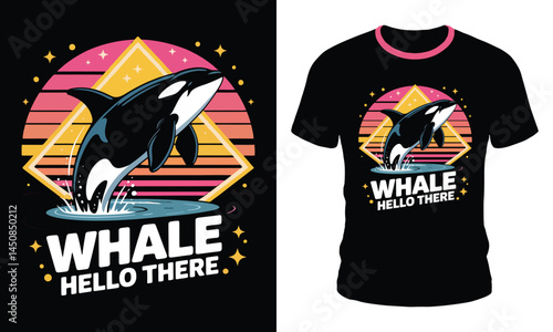 Cute Whale Graphic Tee with Vintage Vibes 