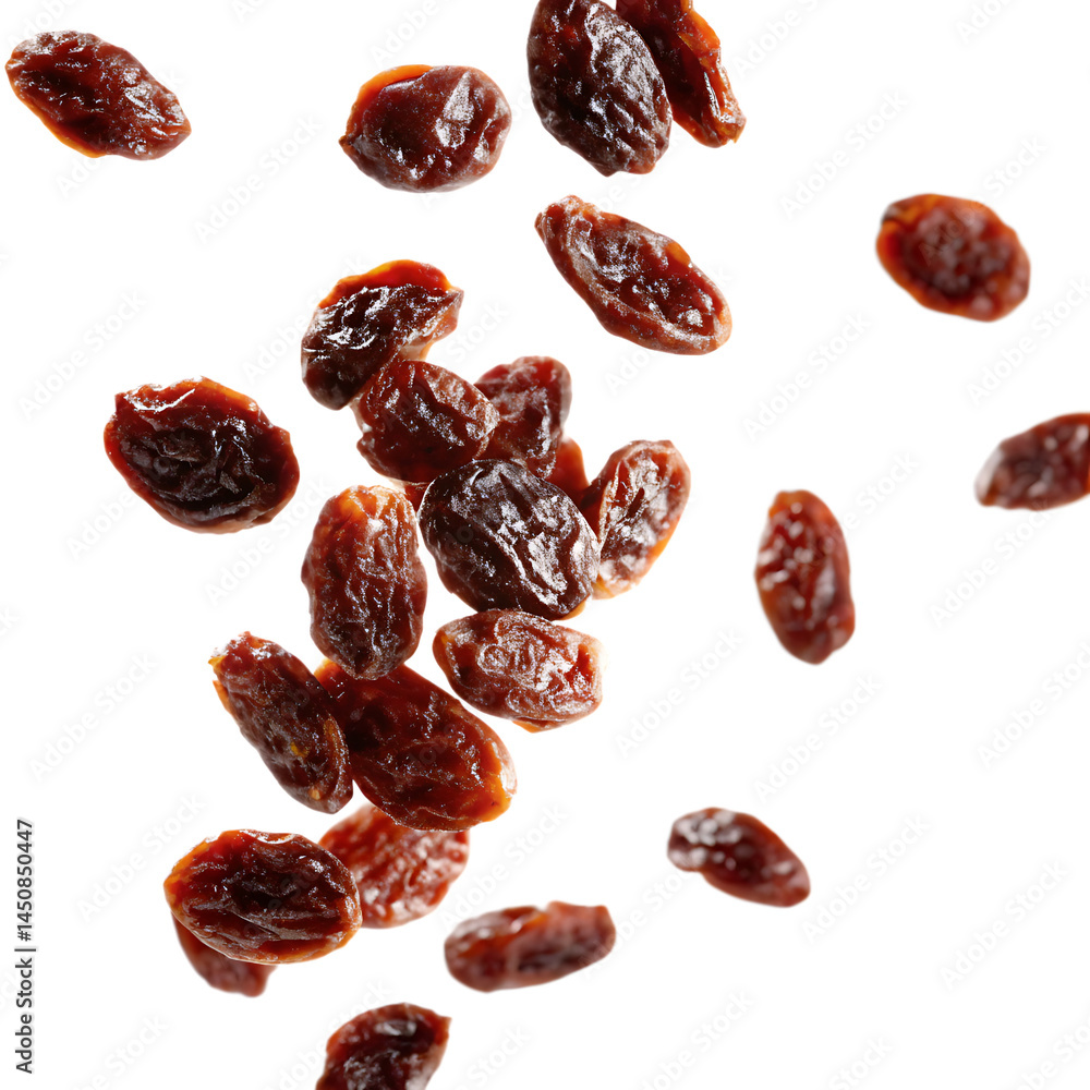 falling raisins isolated on white background PNG falling raisins isolated on white background PNG