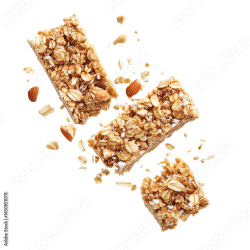 Wallpaper Mural Pieces Of Crunchy Granola Bars Breaking  isolated on a transparent background Torontodigital.ca