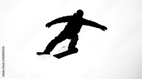 Snowboarding silhouette extreme sport winter activity snowboarder jump action adrenaline freestyle ride