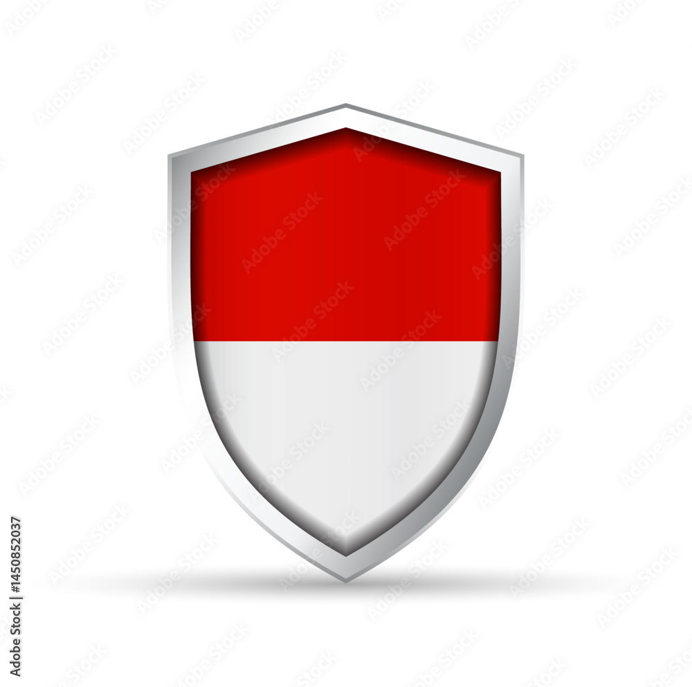 Indonesia Flag Glossy Shield Icon Indonesia Flag Glossy Shield Icon
