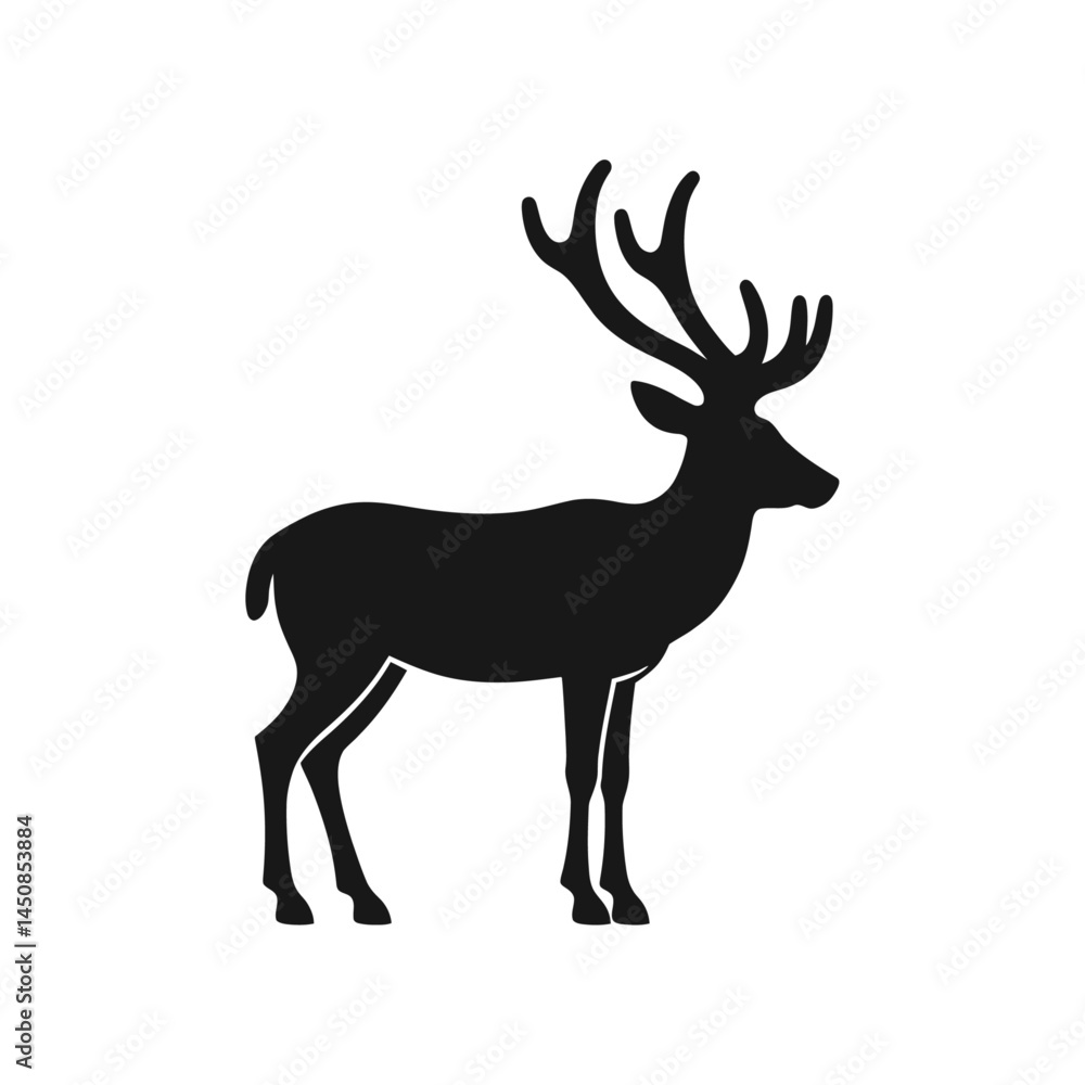 Obraz premium deer silhouette vector illustration