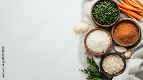 Wallpaper Mural This artistic image presents an arrangement of various grains and spices, emphasizing their textures and colors, perfect for inspiring creativity in the kitchen and cooking delights. Torontodigital.ca