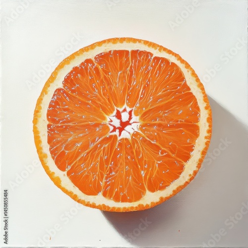 a navel orange with textured skin, centered on pure white, no shadow 1