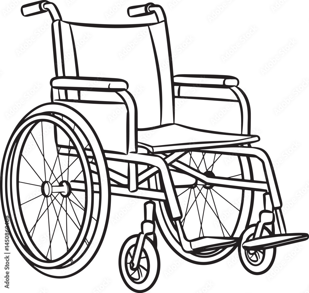 Fototapeta premium Simple Black And White Wheelchair Illustration