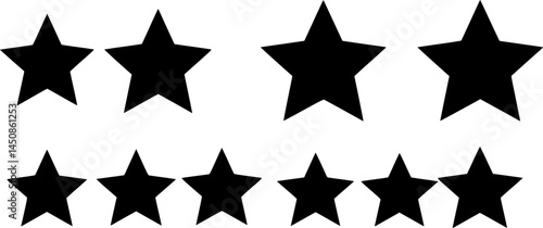 Silhouette star icon, for rating, likes, approvals. Star silhouette for ui and ux design and button. Isolated on white background. Vector graphics
