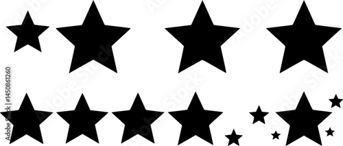Silhouette star icon, for rating, likes, approvals. Star silhouette for ui and ux design and button. Isolated on white background. Vector graphics