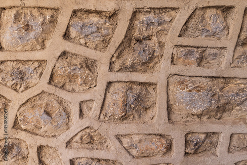 Obraz na płótnie Patterns in a stone masonry wall. w salonie