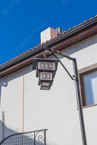 Obraz na płótnie An old street light in the old town of Ohrid. w salonie