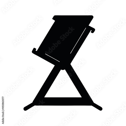 Foldable Phone Stand Black Vector Silhouette Design