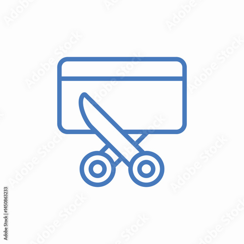 cut credit card icon sign vector
