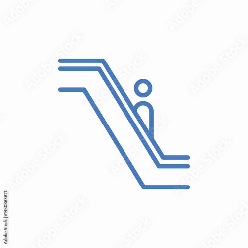 escalator with person icon sign vector