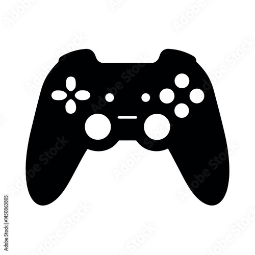 Controller Grip Black Vector Silhouette Illustration