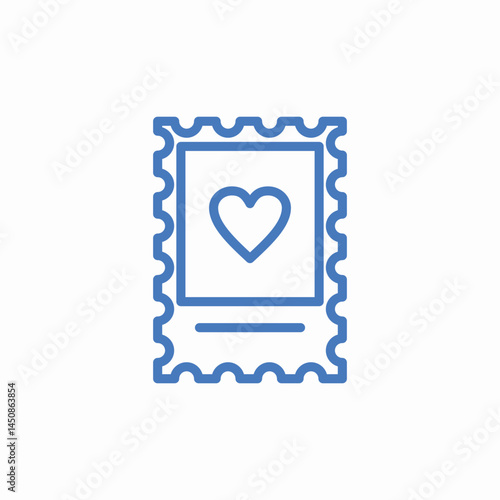 postage love stamp icon sign vector