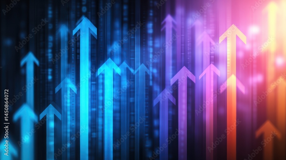 Upward arrows growth progress digital innovation Upward arrows growth progress digital innovation