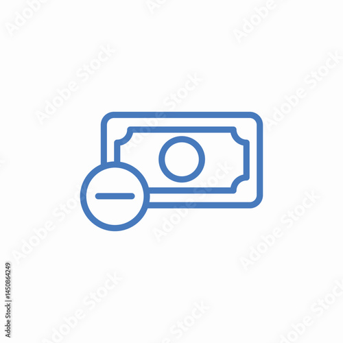remove money cash icon sign vector