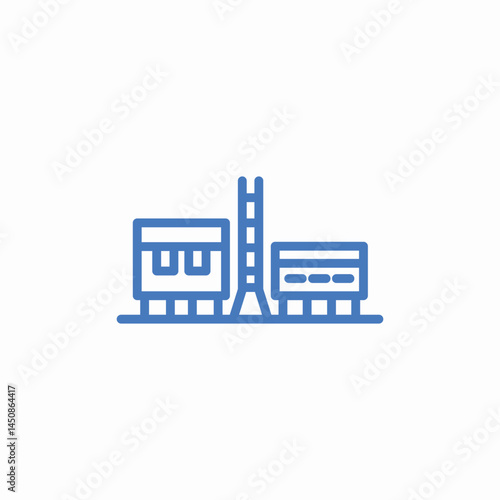rocket launch facility icon sign vector