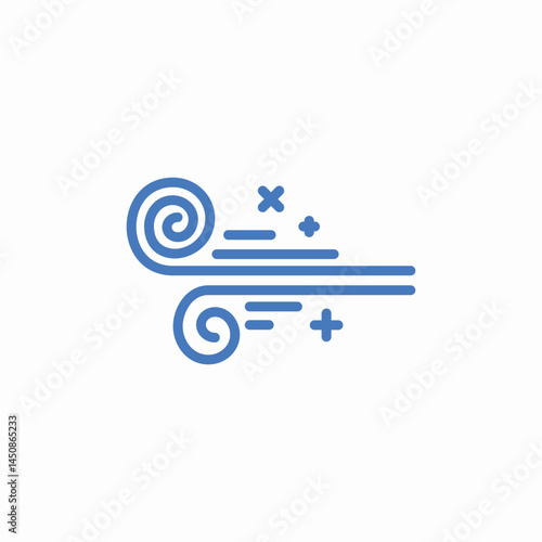 swirling air motion icon sign vector