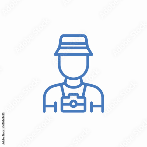 tourist with camera icon sign vector