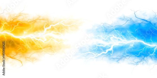 blue electric lightning  isolated on white background PNG