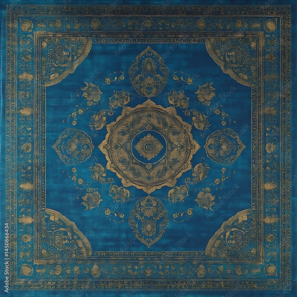Abstract Ornament in Blue and Gold Abstract Ornament in Blue and Gold
