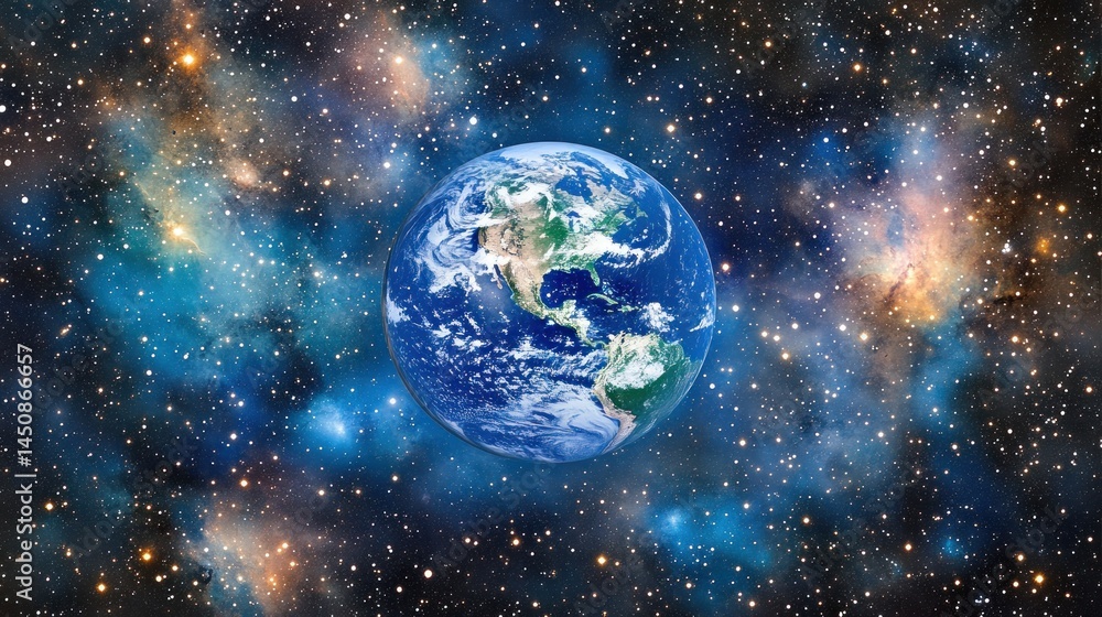 Fototapeta premium Earth in Space Cosmic View