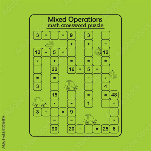 Multiple math calculations maze puzzle worksheet for child 